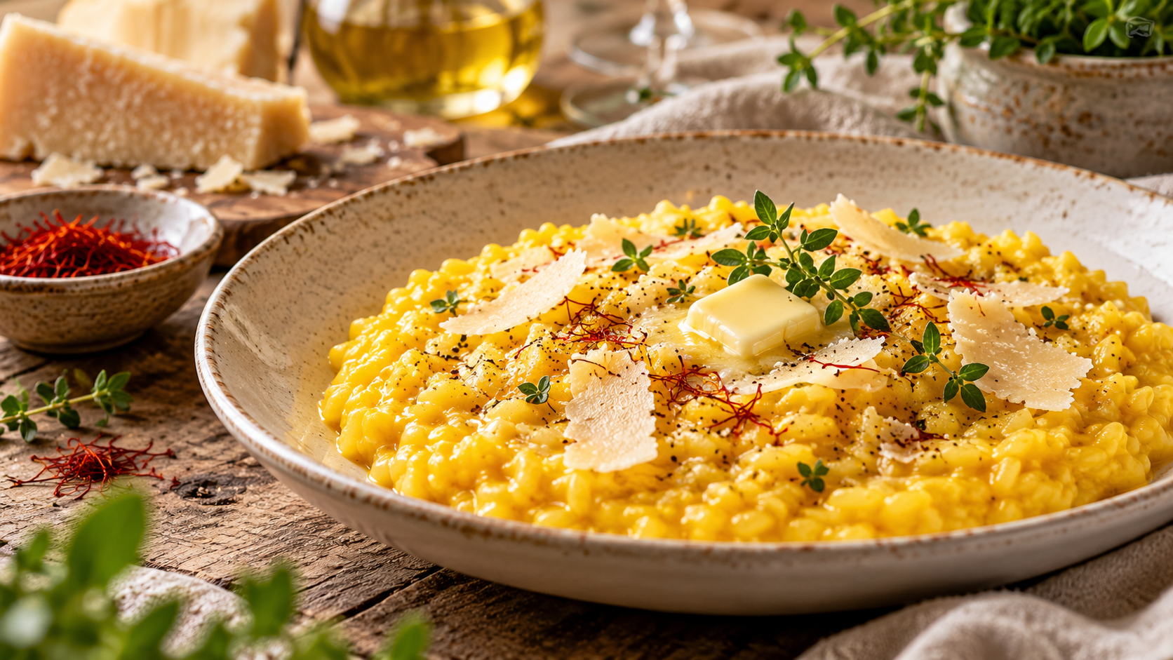 Risotto cremoso allo zafferano con parmigiano