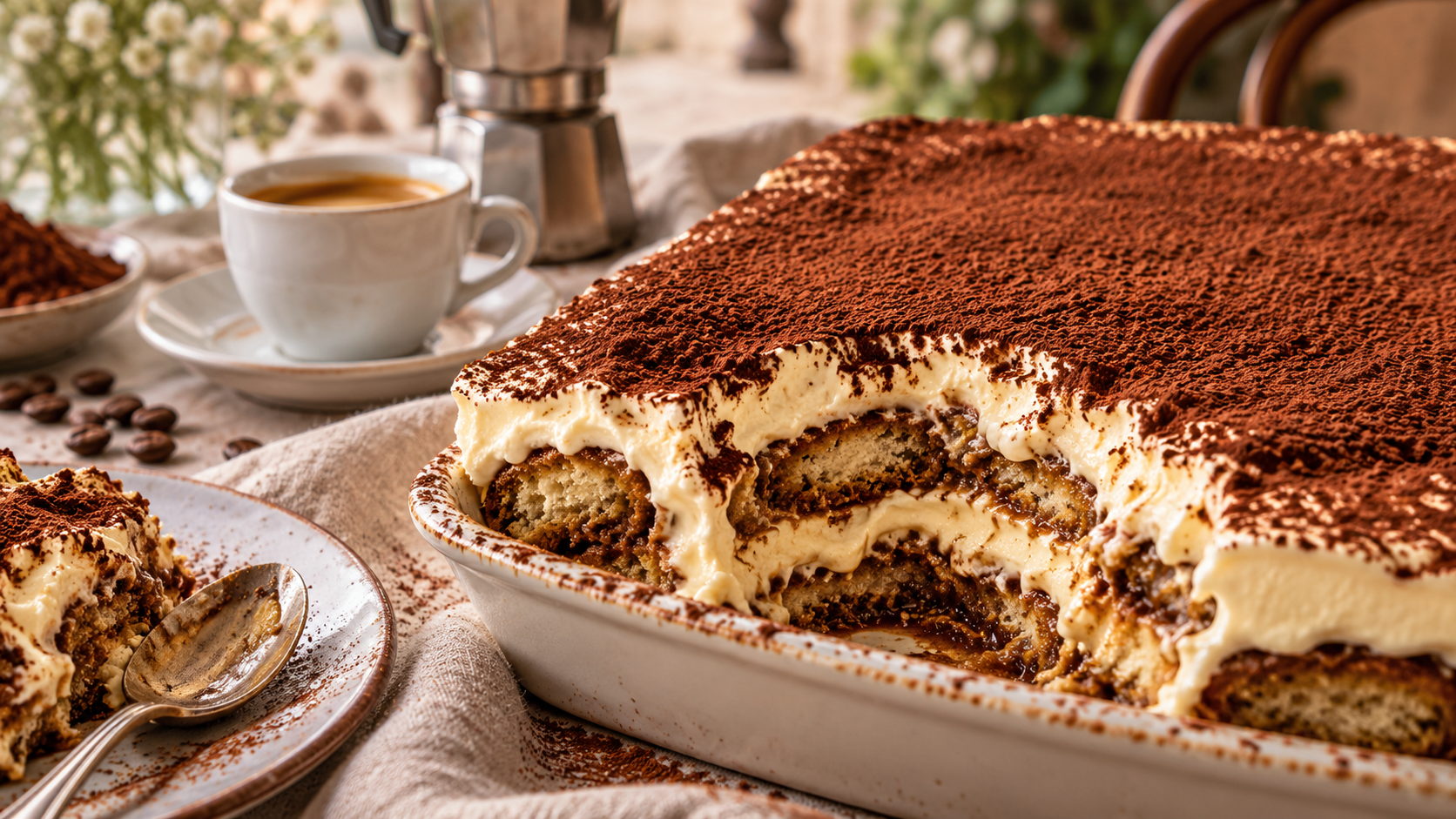 Tiramisù morbido con cacao e crema al mascarpone